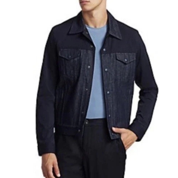 Nominee Other - MEN'S NOMINEE MIXED-MEDIA DENIM TRUCKER JACKET SIZE SMALL NWT